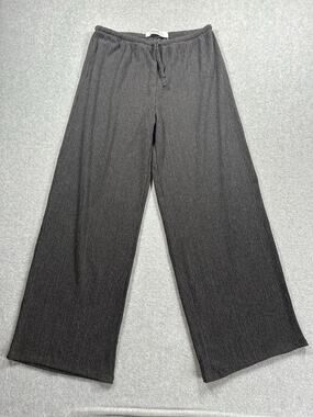 Pull & Bear Lounge Pants Size M Gray Stretch Drawstring Waist Wide-Leg Casual
